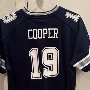 NFL Navy and White On-Field Jersey Cowboys #19 Cooper